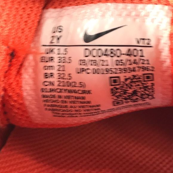 Nike Waffle One Blue/Orange Athletic Running Shoes DC0480-401 Youth Size 2Y - Picture 11 of 12